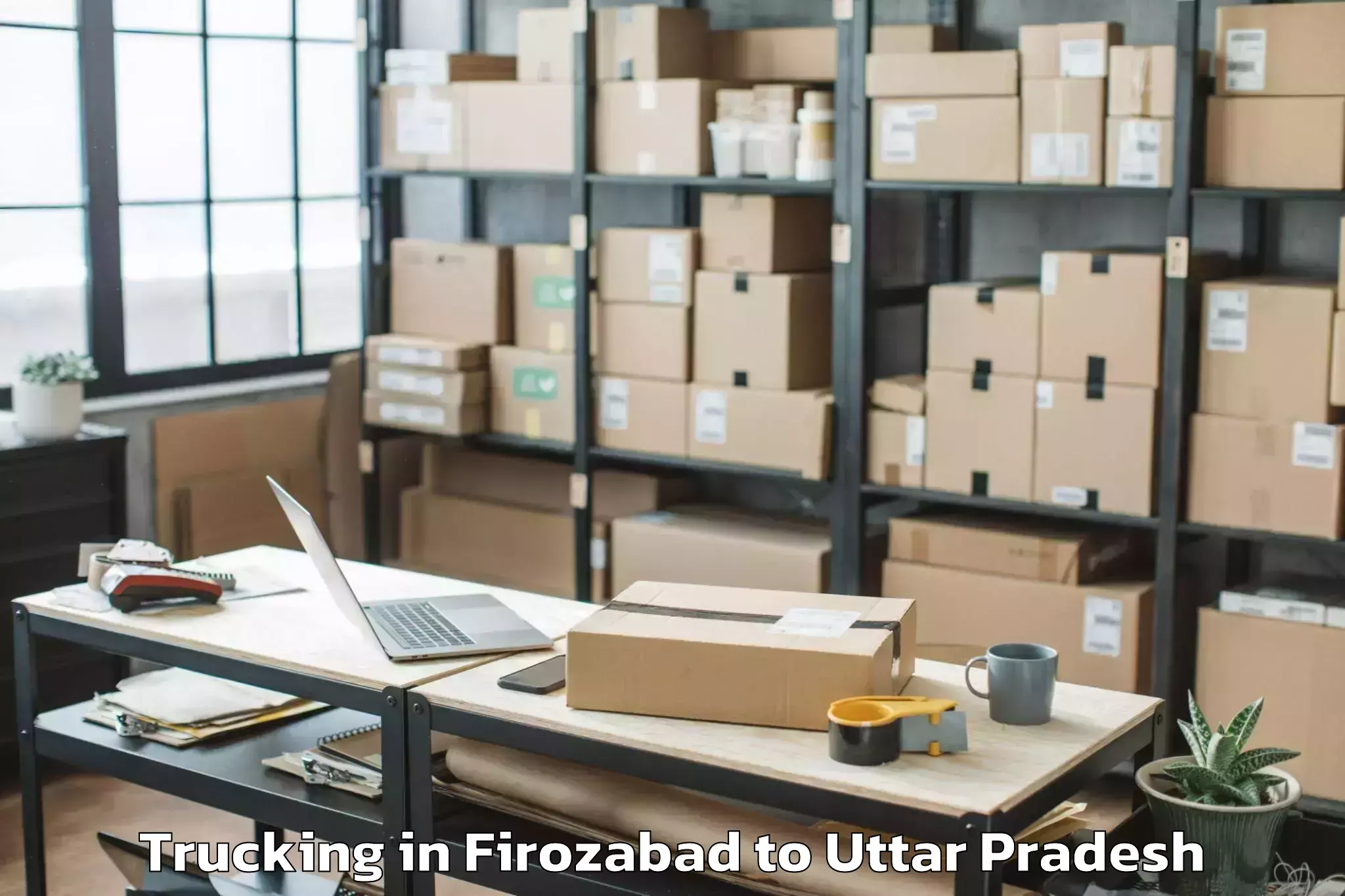 Easy Firozabad to Chillupar Trucking Booking